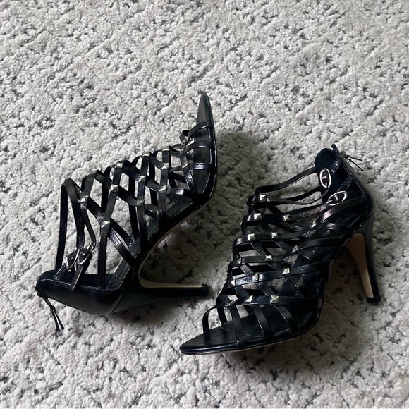 Franco Sarto size 7.5- Artisan  Heel Ankle Strap Black - Picture 2 of 13